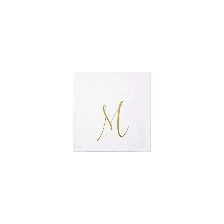 NAPKINS PAPER COCKTAIL GOLD MONOGRAME ALPHABET