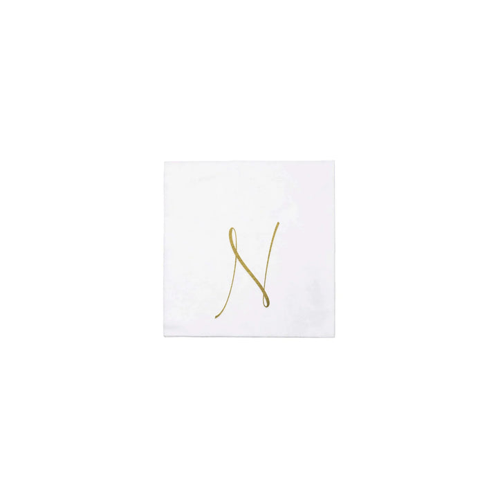 NAPKINS PAPER COCKTAIL GOLD MONOGRAME ALPHABET