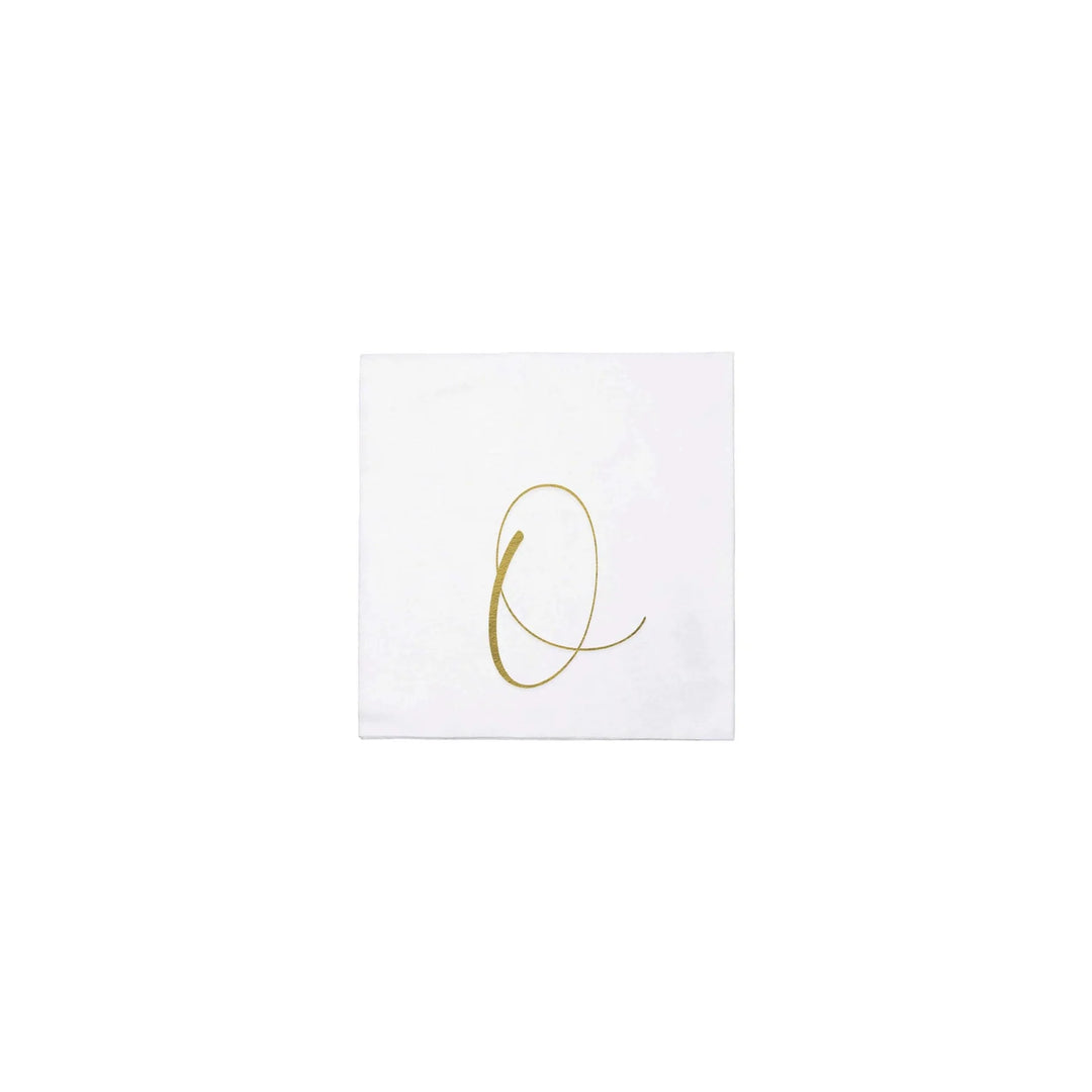 NAPKINS PAPER COCKTAIL GOLD MONOGRAME ALPHABET