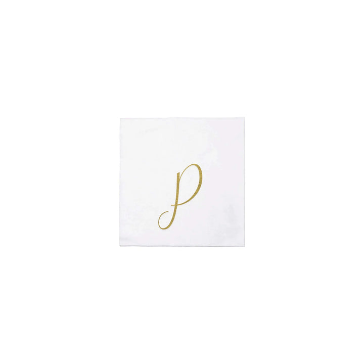 NAPKINS PAPER COCKTAIL GOLD MONOGRAME ALPHABET