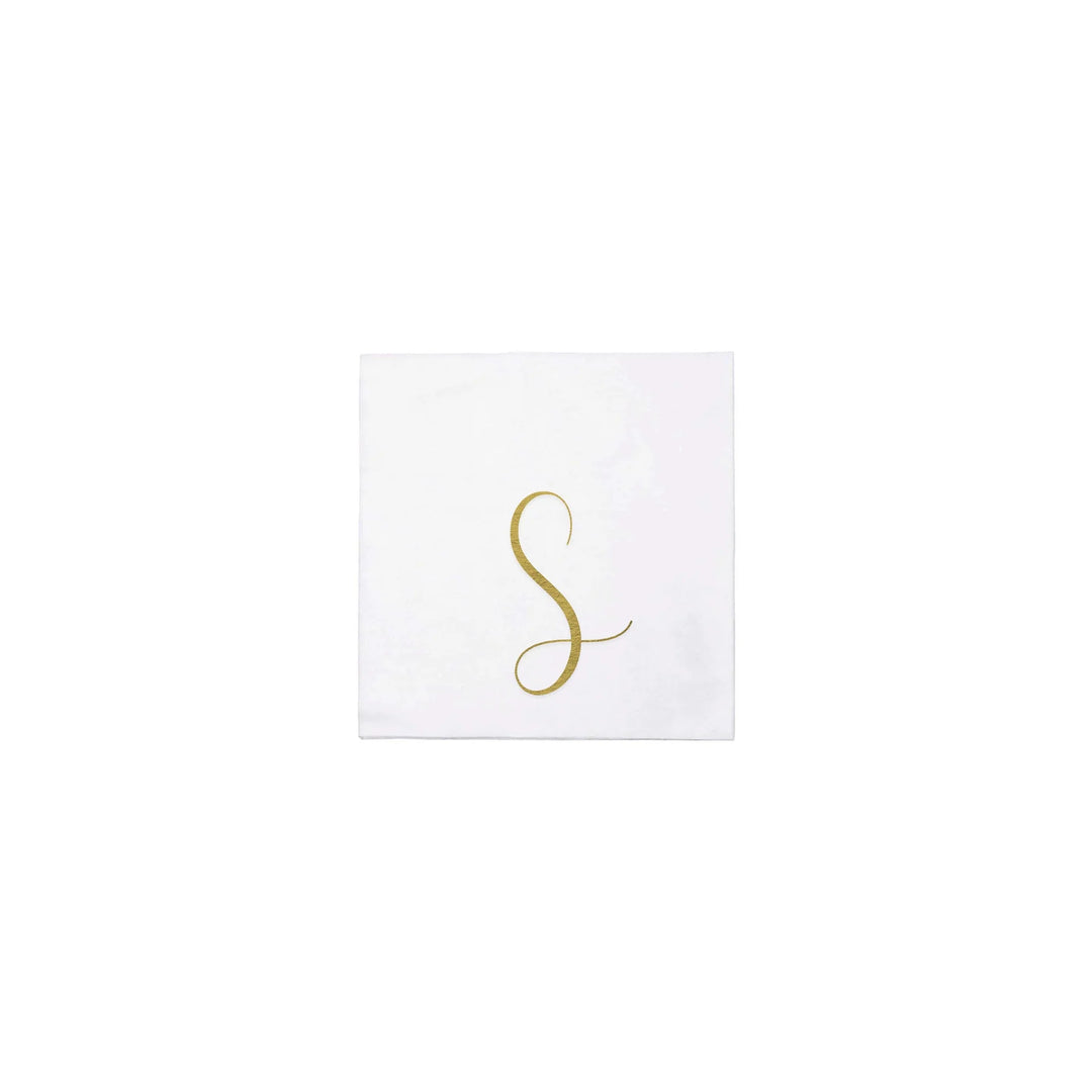 NAPKINS PAPER COCKTAIL GOLD MONOGRAME ALPHABET