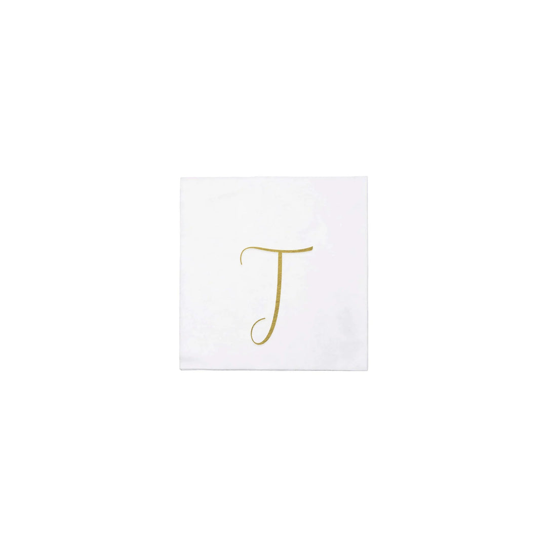 NAPKINS PAPER COCKTAIL GOLD MONOGRAME ALPHABET