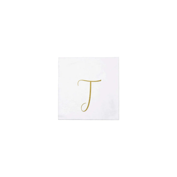 NAPKINS PAPER COCKTAIL GOLD MONOGRAME ALPHABET