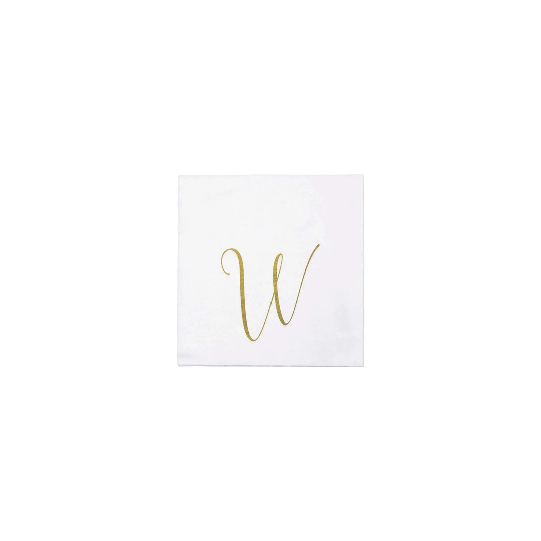 NAPKINS PAPER COCKTAIL GOLD MONOGRAME ALPHABET