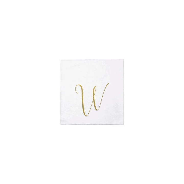 NAPKINS PAPER COCKTAIL GOLD MONOGRAME ALPHABET