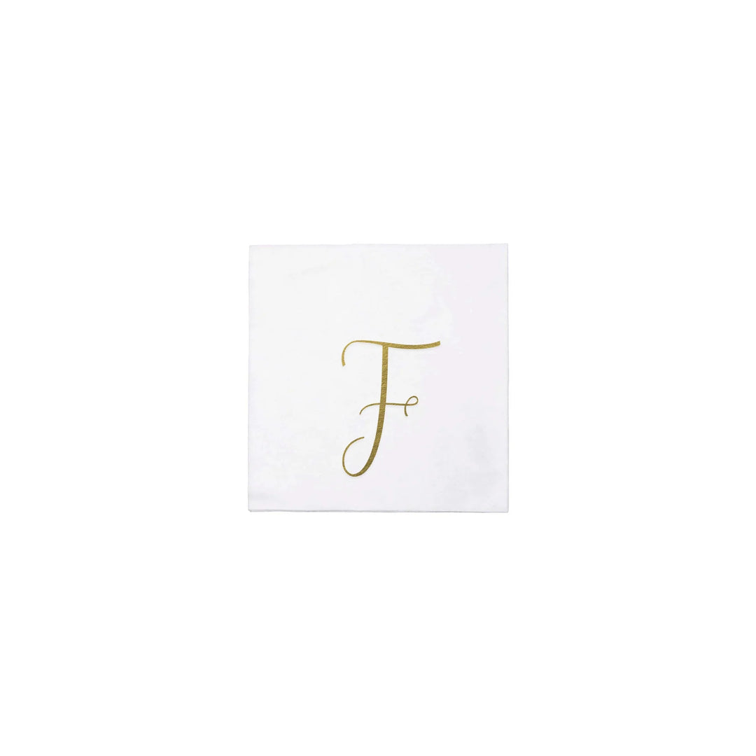 NAPKINS PAPER COCKTAIL GOLD MONOGRAME ALPHABET