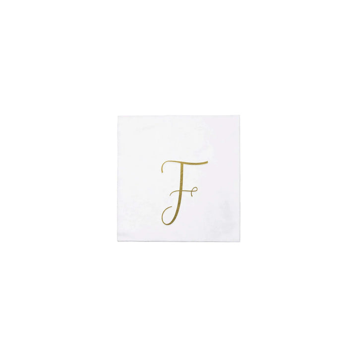 NAPKINS PAPER COCKTAIL GOLD MONOGRAME ALPHABET