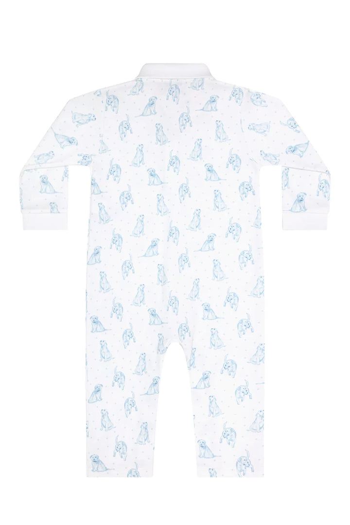 ROMPER BLUE PUPPY LOVE PRINT LONG SLEEVE