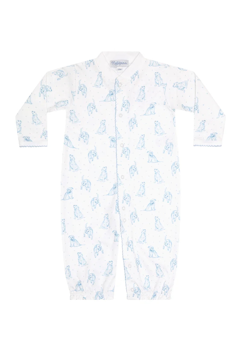 GOWN BLUE PUPPY LOVE PRINT BLUE