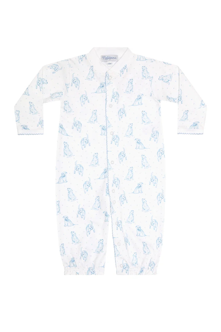 GOWN BLUE PUPPY LOVE PRINT BLUE