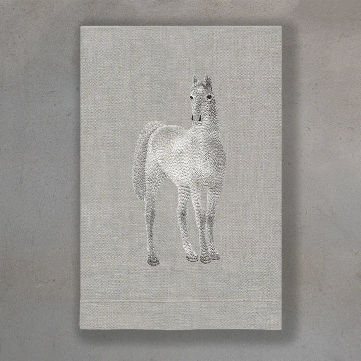 GUEST TOWEL LINEN HORSE GRAY