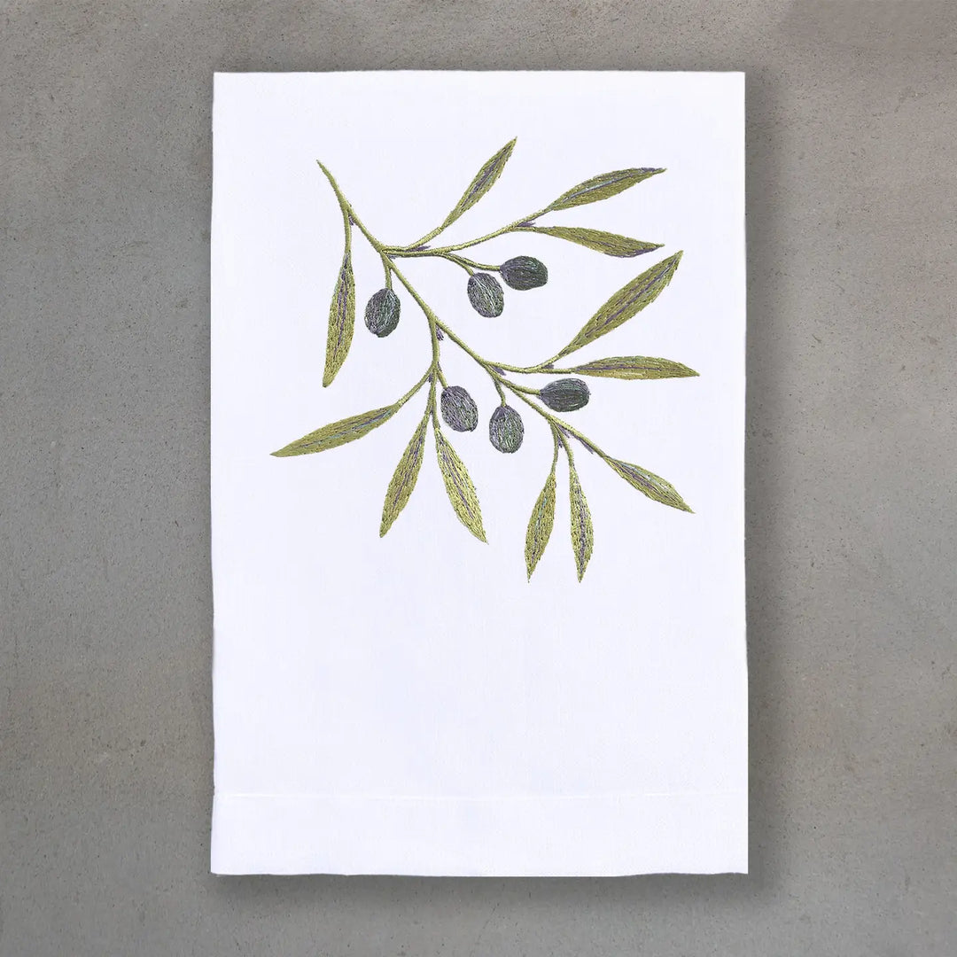 GUEST TOWEL OLIVE WHITE