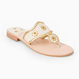 SANDAL ORIGINAL JACKS FLAT IN IVORY GOLD