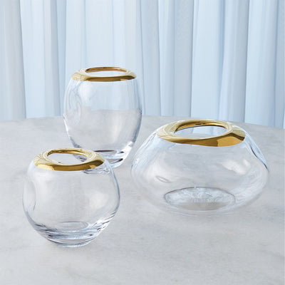 VASE ORGANIC FORMED WITH GOLD EDGE