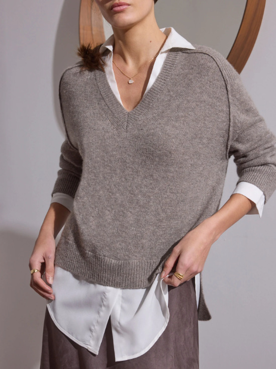 BROCHU WALKER PULLOVER V-NECK LAYERED (Available in Sizes and Colors)