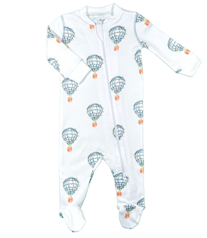 PAJAMA FOOTIE AIR BALOON BLUE (Available in 3 Sizes)