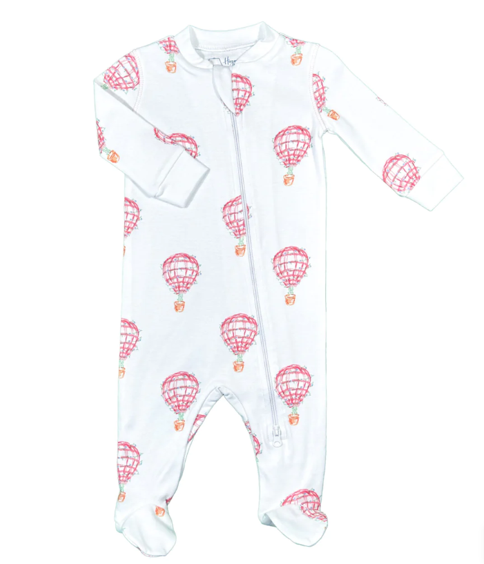 PAJAMA FOOTIE AIR BALOON PINK (Available in 3 Sizes)