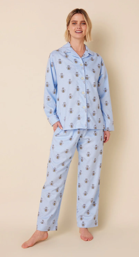 PAJAMA LONG BEE BLUE FLANNEL