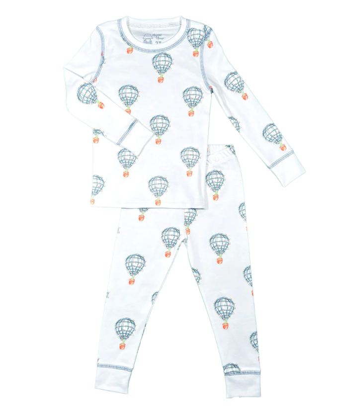 PAJAMA SET AIR BALOONS BLUE (Available in 3 Sizes)