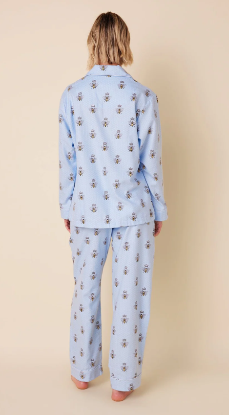 PAJAMA LONG BEE BLUE FLANNEL