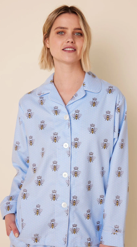 PAJAMA LONG BEE BLUE FLANNEL