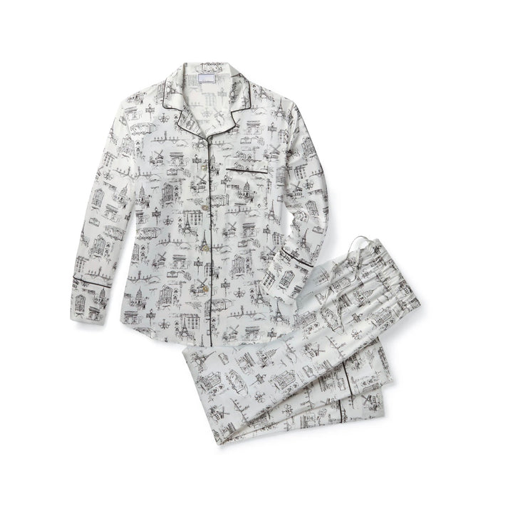 PAJAMA LONG SILK SLEEVE IN PARISIAN TOILE