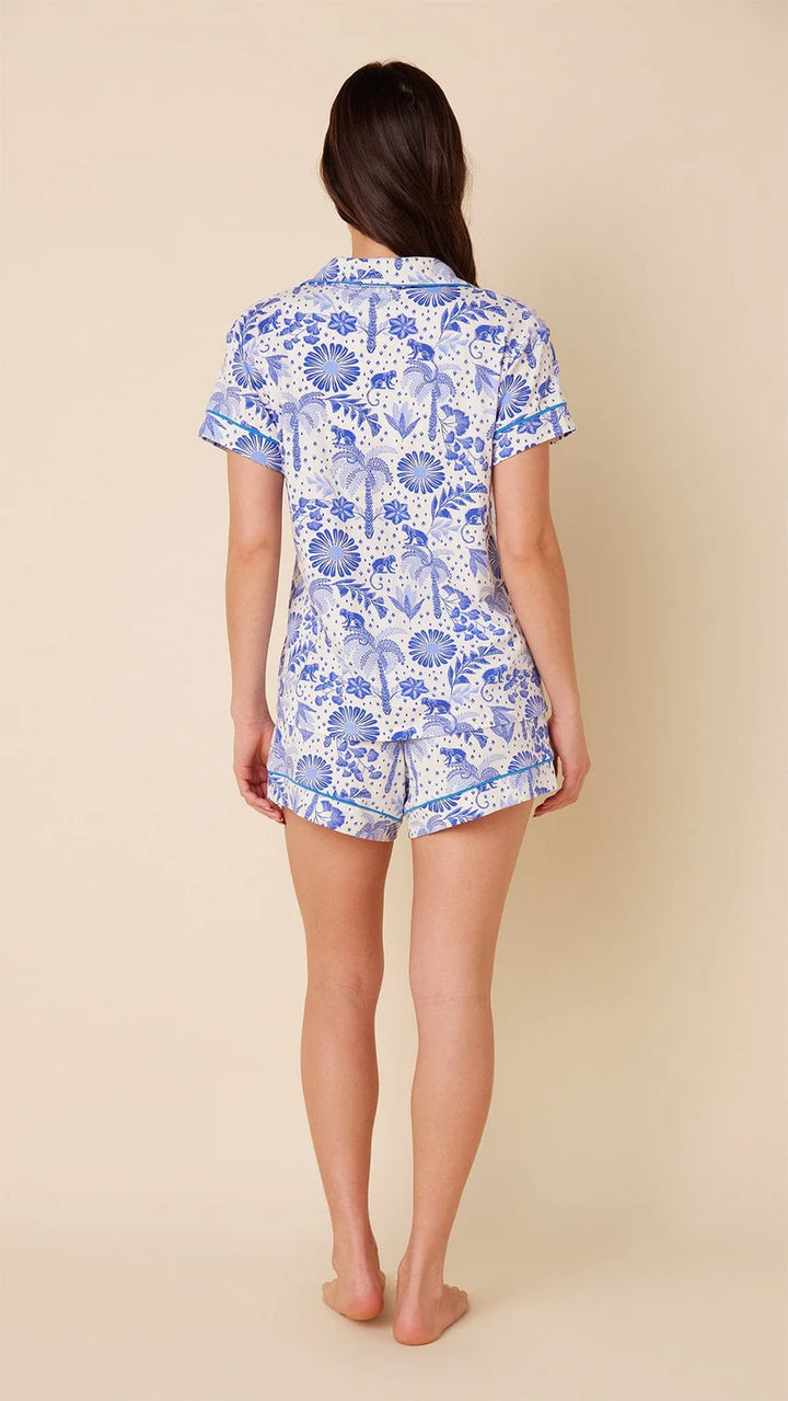 PAJAMA SHORT SET PALMERA WHITE PIMA KNIT