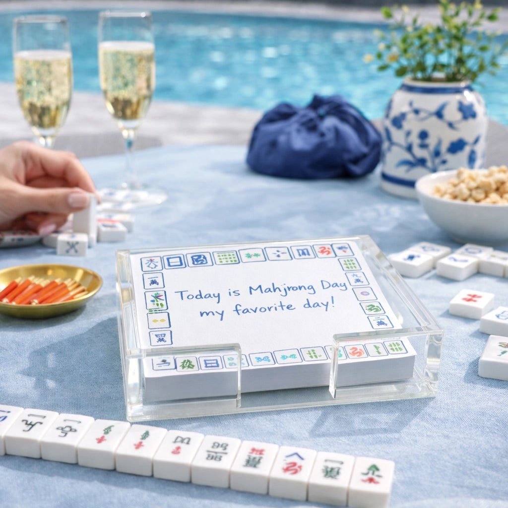 NOTEPAD PREPPY MAHJONG W/HOLDER