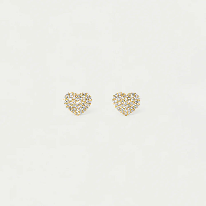 PETIT PAVE HEART STUDS