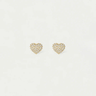 PETIT PAVE HEART STUDS