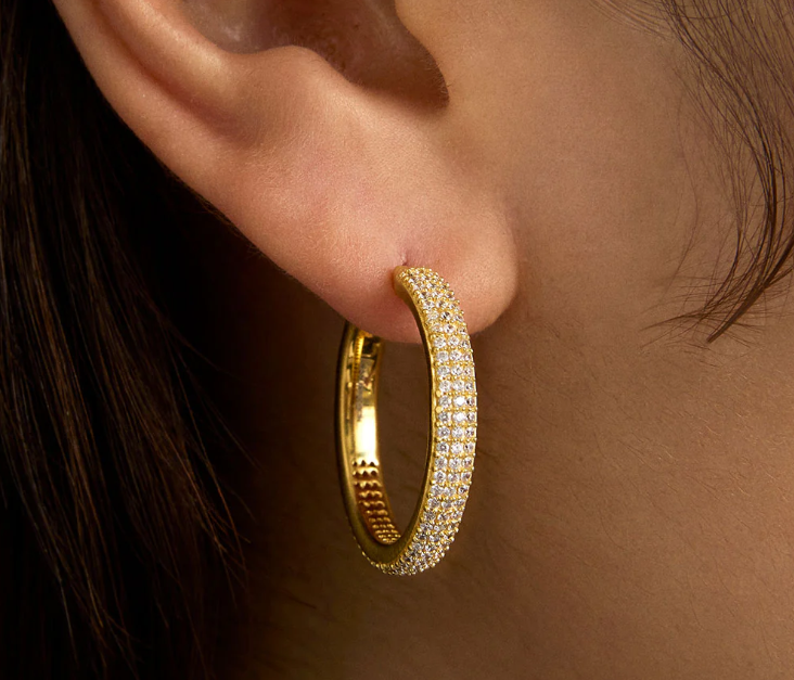 EARRINGS GISELLE PAVE HOOP