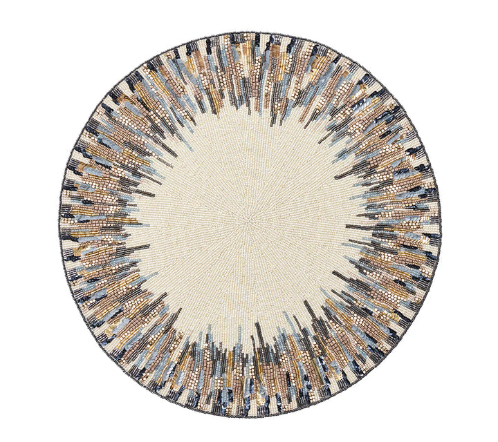 PLACEMAT DIADEM IN IVORY/BLUE