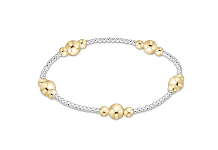 BRACELET PURPOSE GOLD 6MM BEAD MIXED METAL