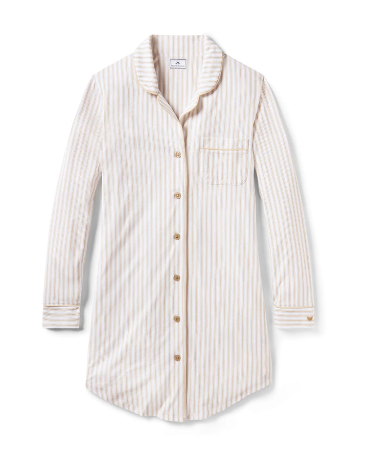 NIGHTSHIRT FRENCH TICKING IN CAMEL