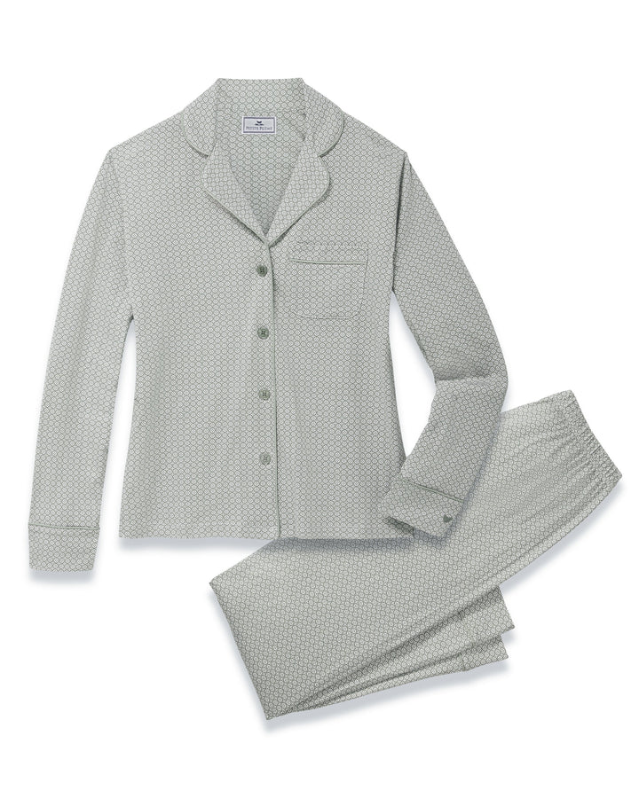 PAJAMA SET LIGHTWEIGHT PIMA COTTON SAGE GEO