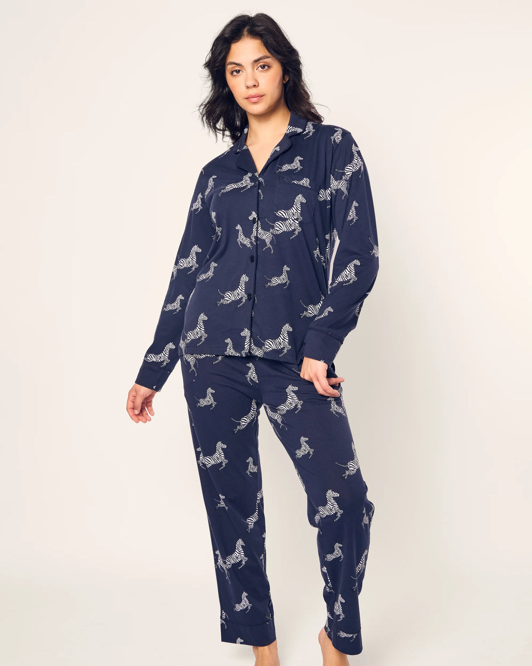 PJ LONG SILK ZEBRE NAVY