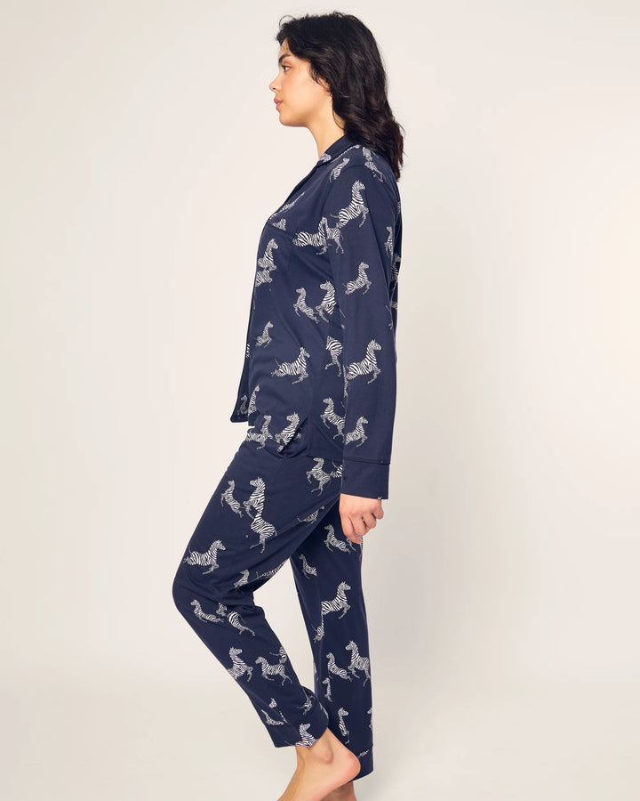 PJ LONG SILK ZEBRE NAVY