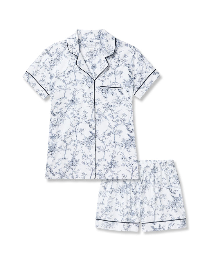 PJ SET SHORT SLEEVE SHORT TIMELESS TOILE BLUE & WHITE