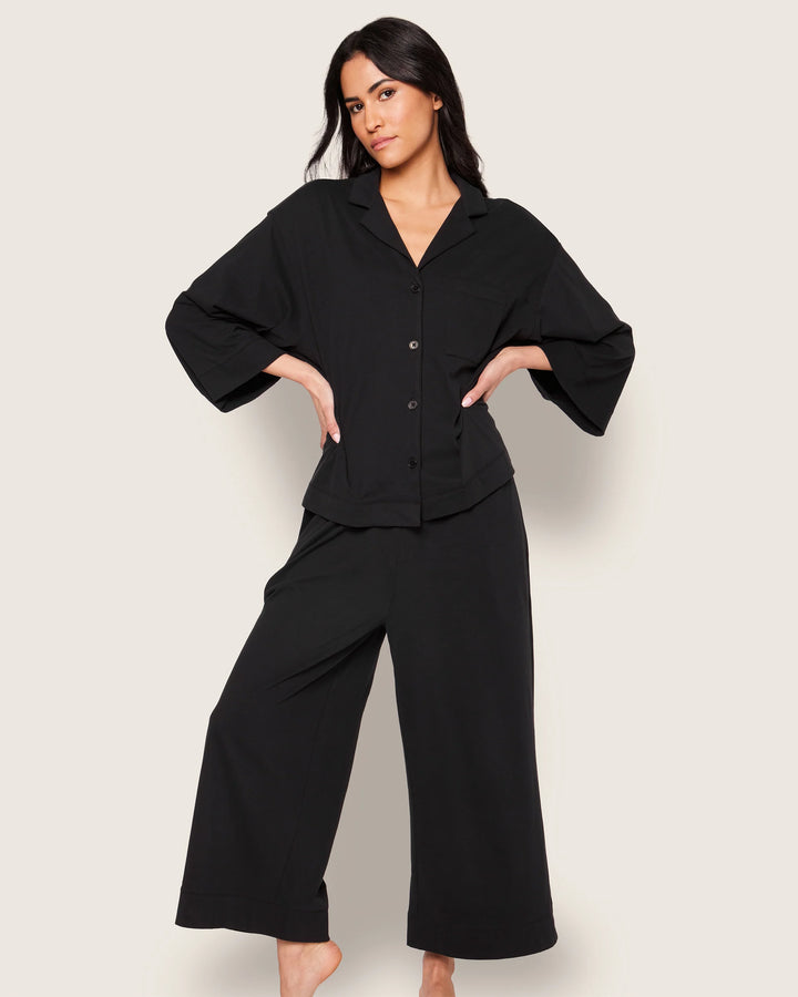 PAJAMA SET WIDE LEG OLIVIA BLACK