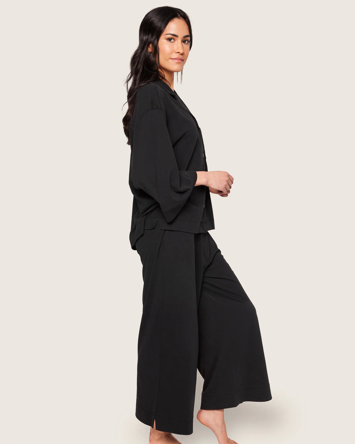 PAJAMA SET WIDE LEG OLIVIA BLACK