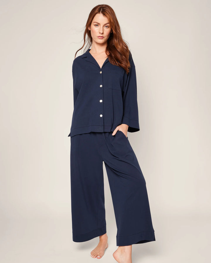 PAJAMA SET WIDE LEG OLIVIA NAVY