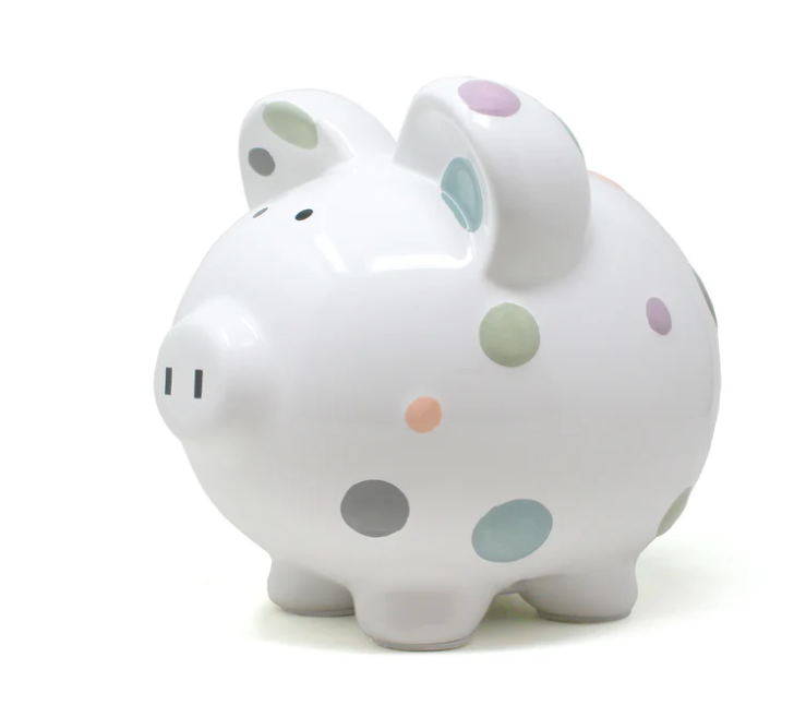 BANK PIGGY PASTEL DOTS #71873