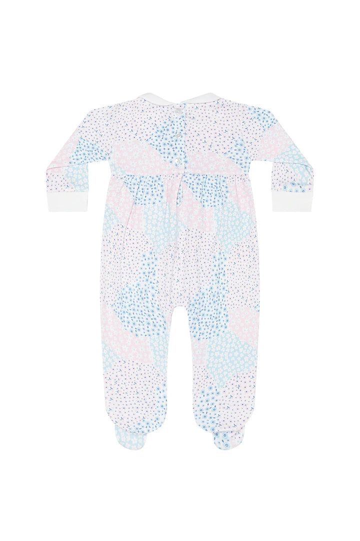 FOOTIE PATCHWORK SMOCKED