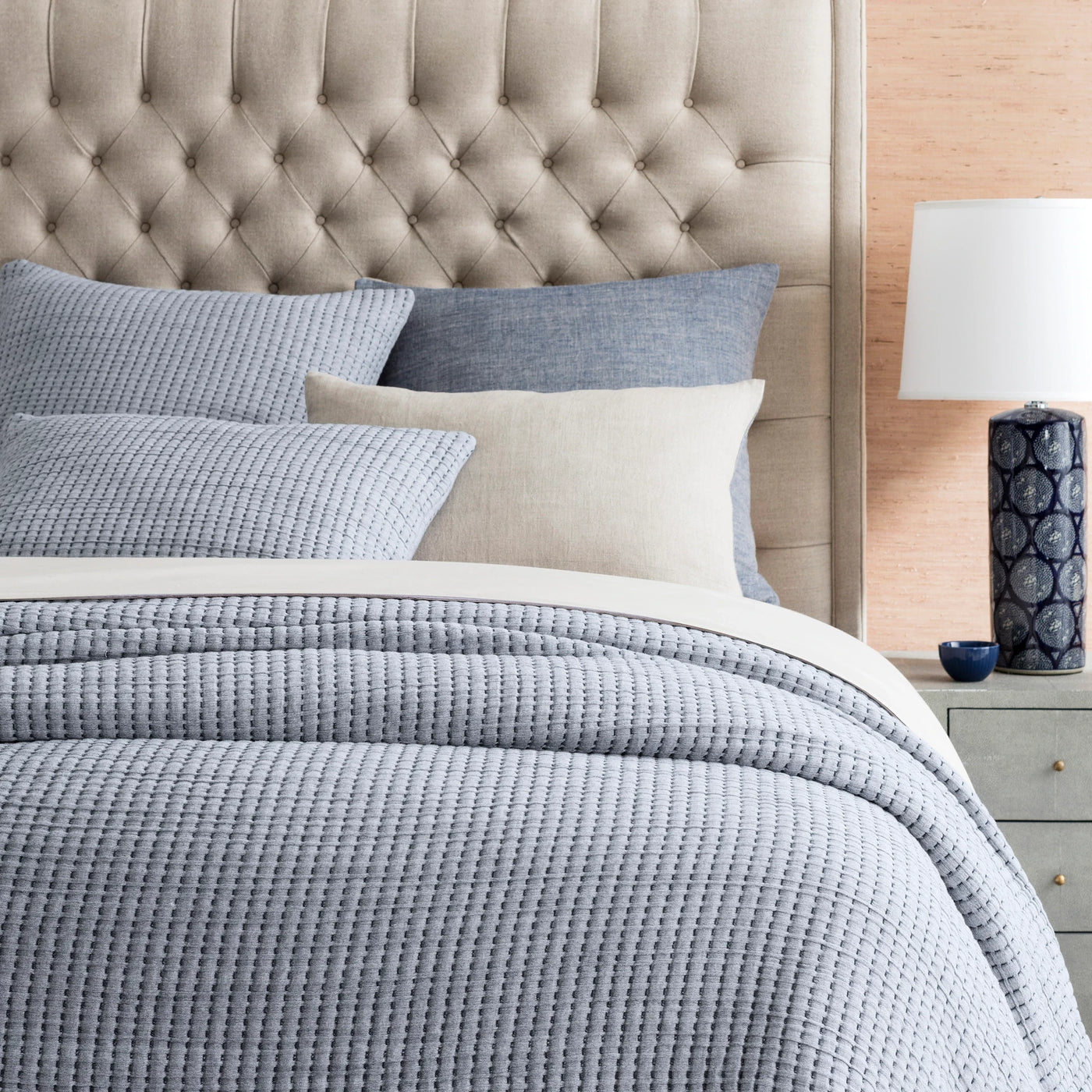 COVERLET PICK STITCH MATELASSE NAVY (Available in 3 Sizes)