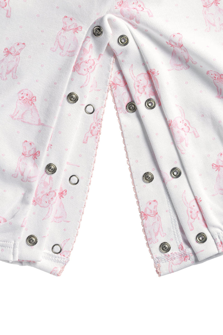 GOWN BLUE PUPPY LOVE PRINT PINK