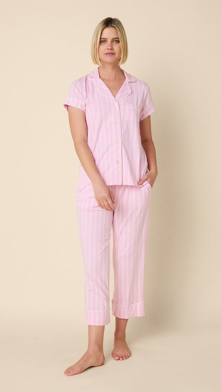 PAJAMA SET CAPRI STRIPE PINK PIMA