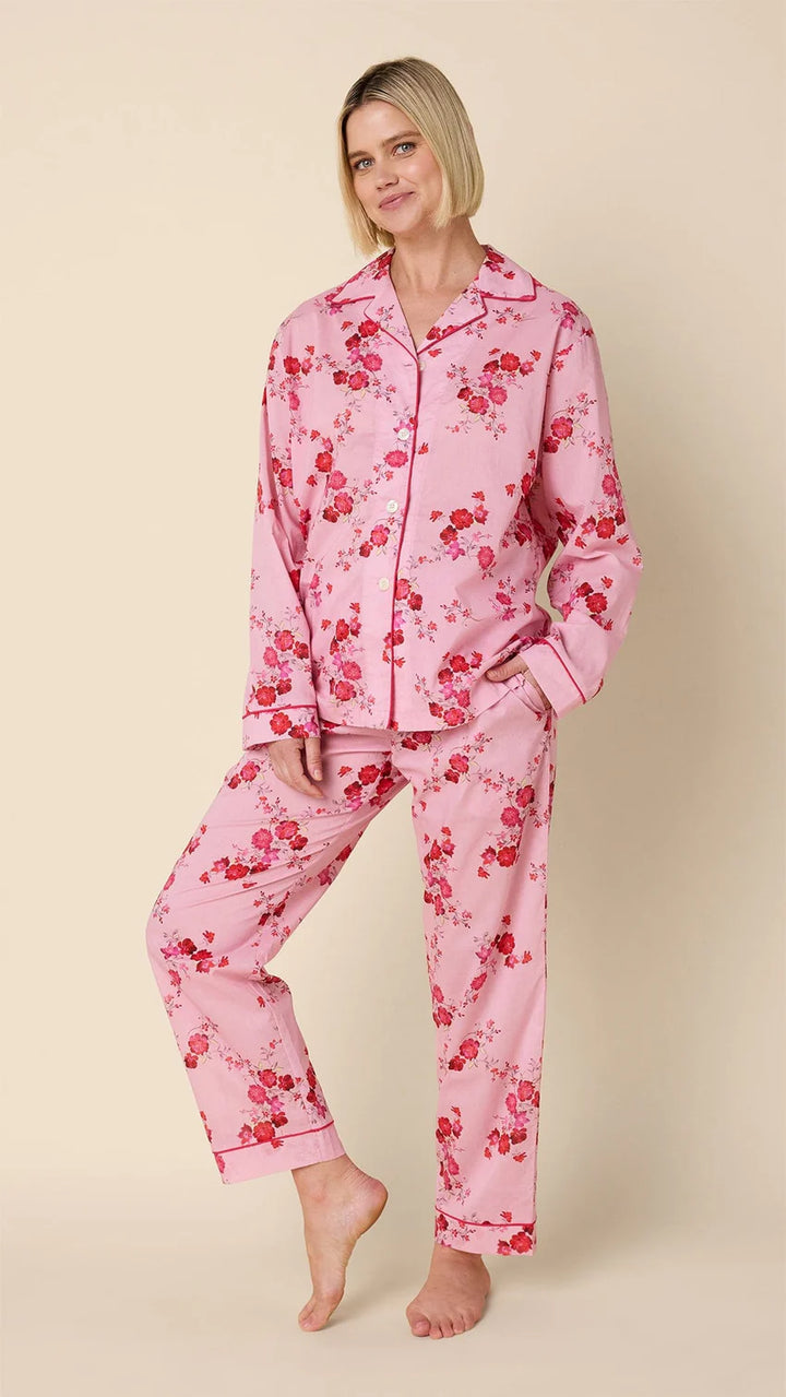 PAJAMA SORBET ROSES LONG SLEEVE VOILE PINK