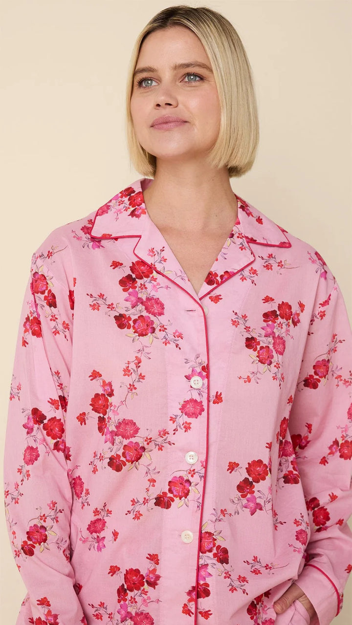 PAJAMA SORBET ROSES LONG SLEEVE VOILE PINK