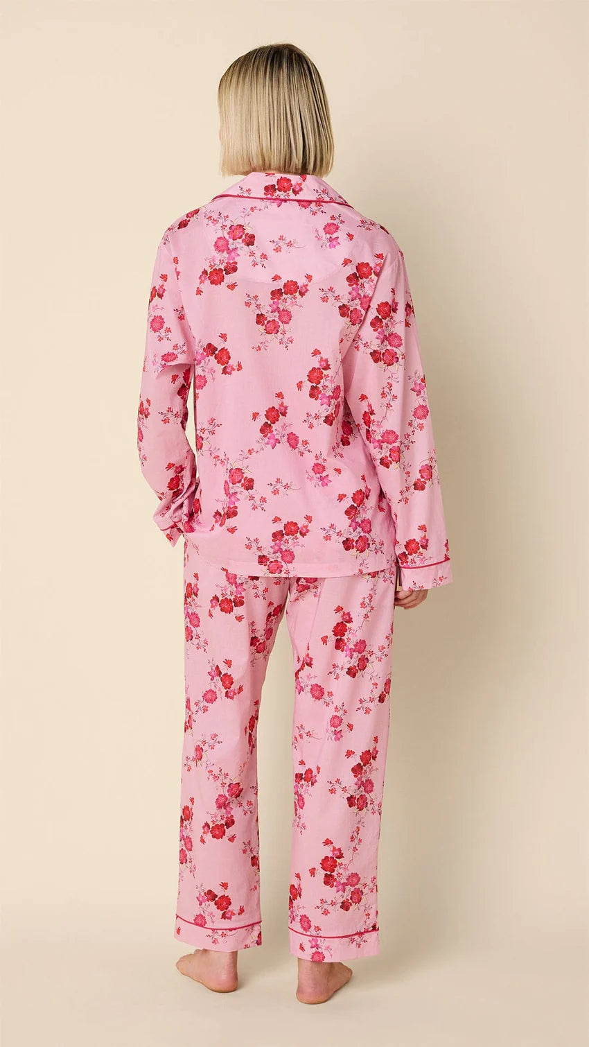 PAJAMA SORBET ROSES LONG SLEEVE VOILE PINK