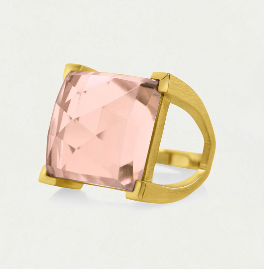 RING PLAZA GOLD MORGANITE SZ 8 #75747